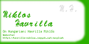 miklos havrilla business card